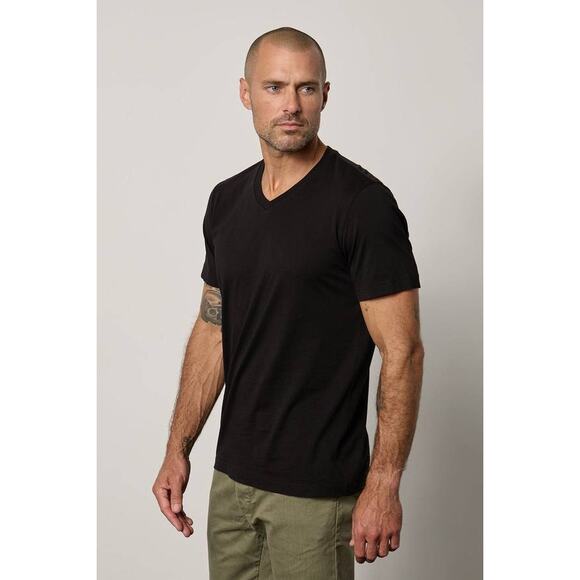 Velvet by Graham & Spencer Mens Marshall V Neck Tee Shirt in Black XXL - Picture 3 of 5